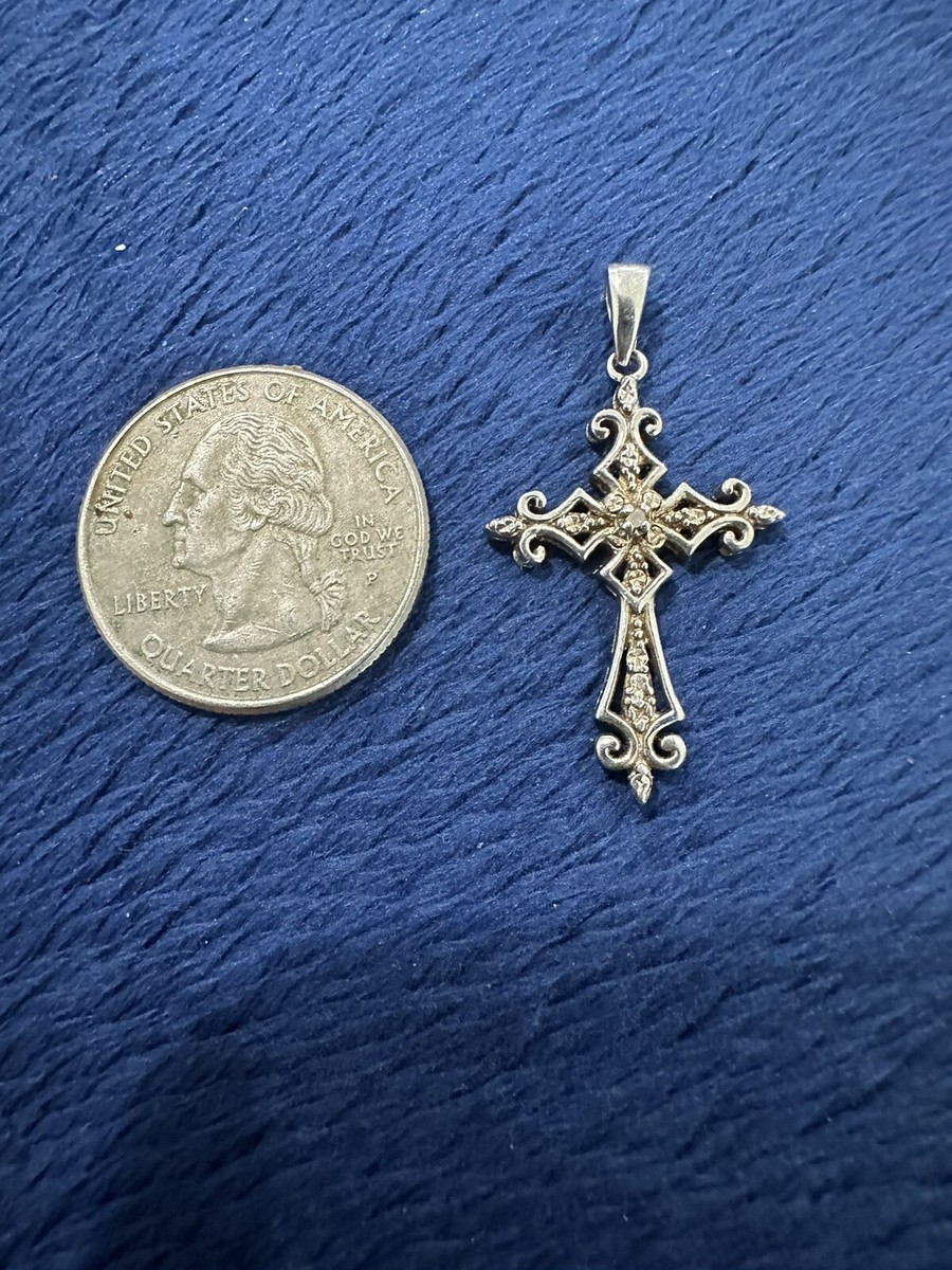 アクセサリー silver925 cross design necklace Vintage JCM Sterling Silver 925 Cross Pendant With