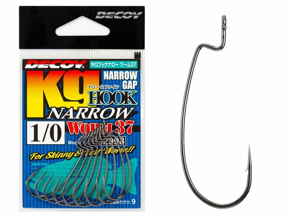 Decoy Kg Hook Narrow Worm37 #3 - #1/0 9pc Accessoires Leurres souples - Photo 1/1
