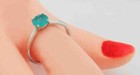 GENUINE 1.14 Cts PARAIBA TOURMALINE RING 10K WHITE GOLD - Free Certificate - NWT — photo 4