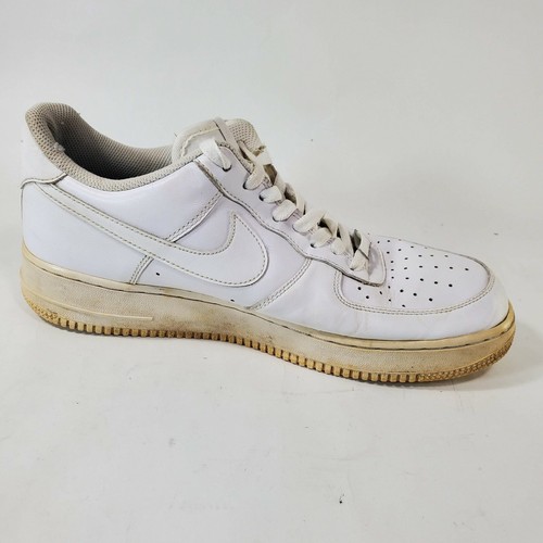 Nike Air Force One 07 Men's 10.5 Shoes White Leather Low Sneakers 315122-111 - Picture 8 of 12