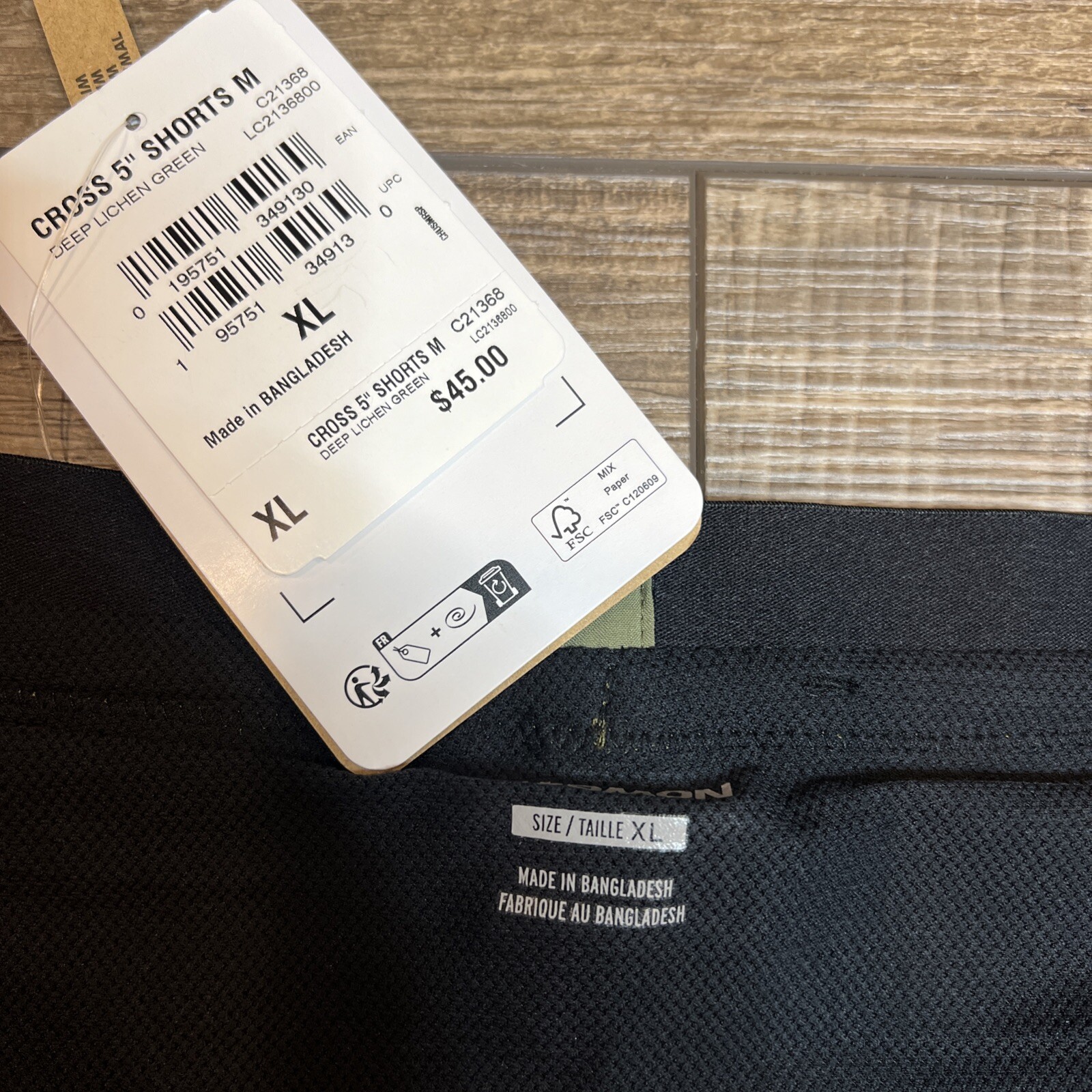 Salomon pantaloncino uomo cross 5” nuovo con etichetta XL extra large verde lichene profondo