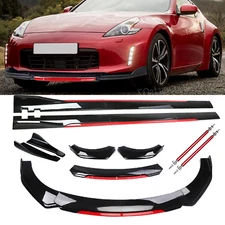 Front Bumper Lip Spoiler Splitter Glossy Black Red For Hyundai Veloster Body Kit