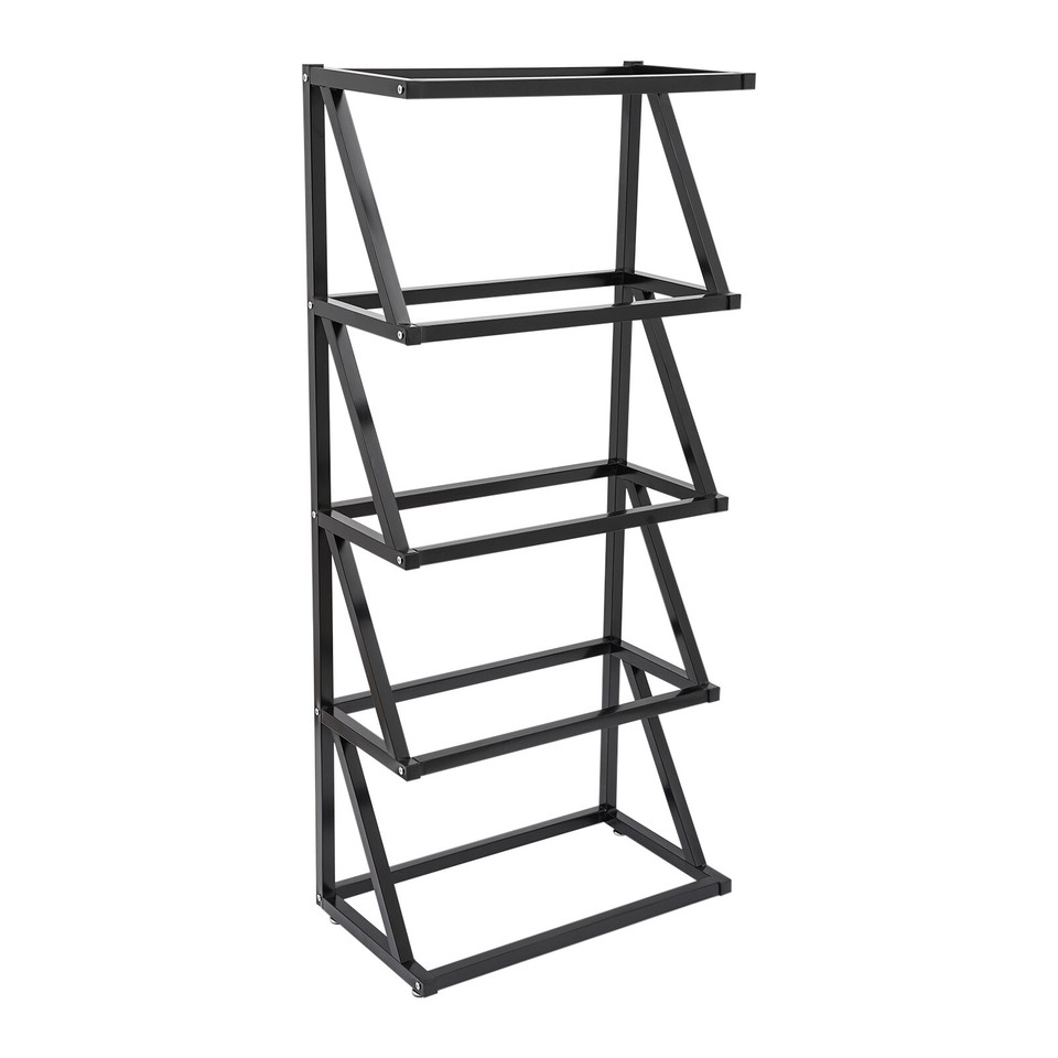 Basket Shelves Five-tier Design Retail Display Rack, White Market Shelf ...