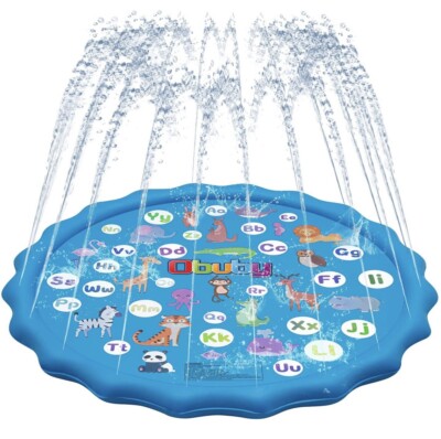 Sprinkler & Splash Play Mat for Kids, Splash Pad for Wading and Learning, 68 