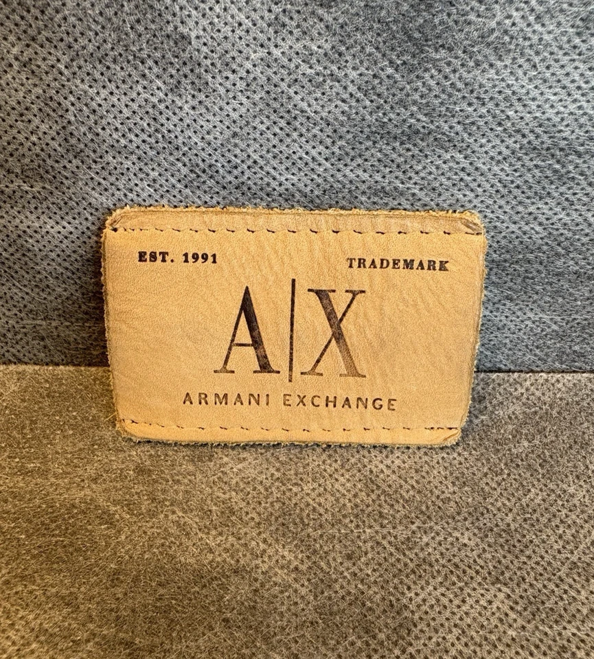 Authentic A/X Armani Exchange Replacement Leather Sew On Patch Vintage Logo - Image 2 of 4