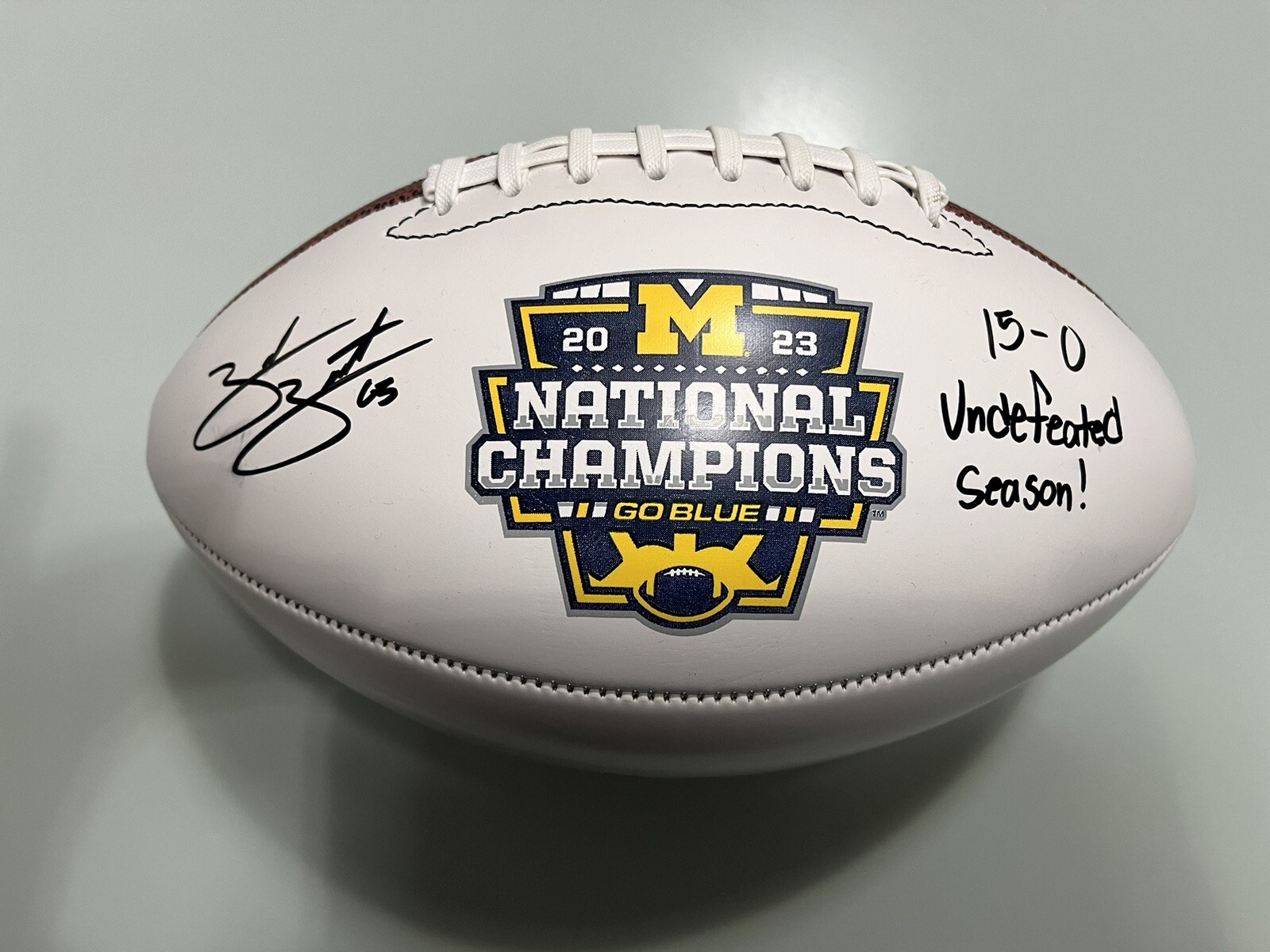 Zak Zinter Signed Michigan Wolverines National Champions Football JSA COA 
