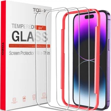 3 Packs for iPhone 14 Pro Screen Protector TOZO Premium Tempered Glass 6.1 inch