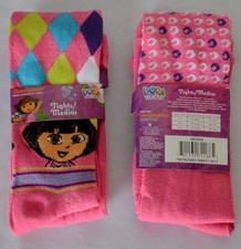 Nickelodeon DORA THE EXPLORER Girl's Argyle Print Character Tights, Fuchsia, 2-4