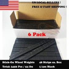 3456 Pc 1/4oz Black Stick On Wheel Balance Weights Adhesive Tape 54lbs Lead Free