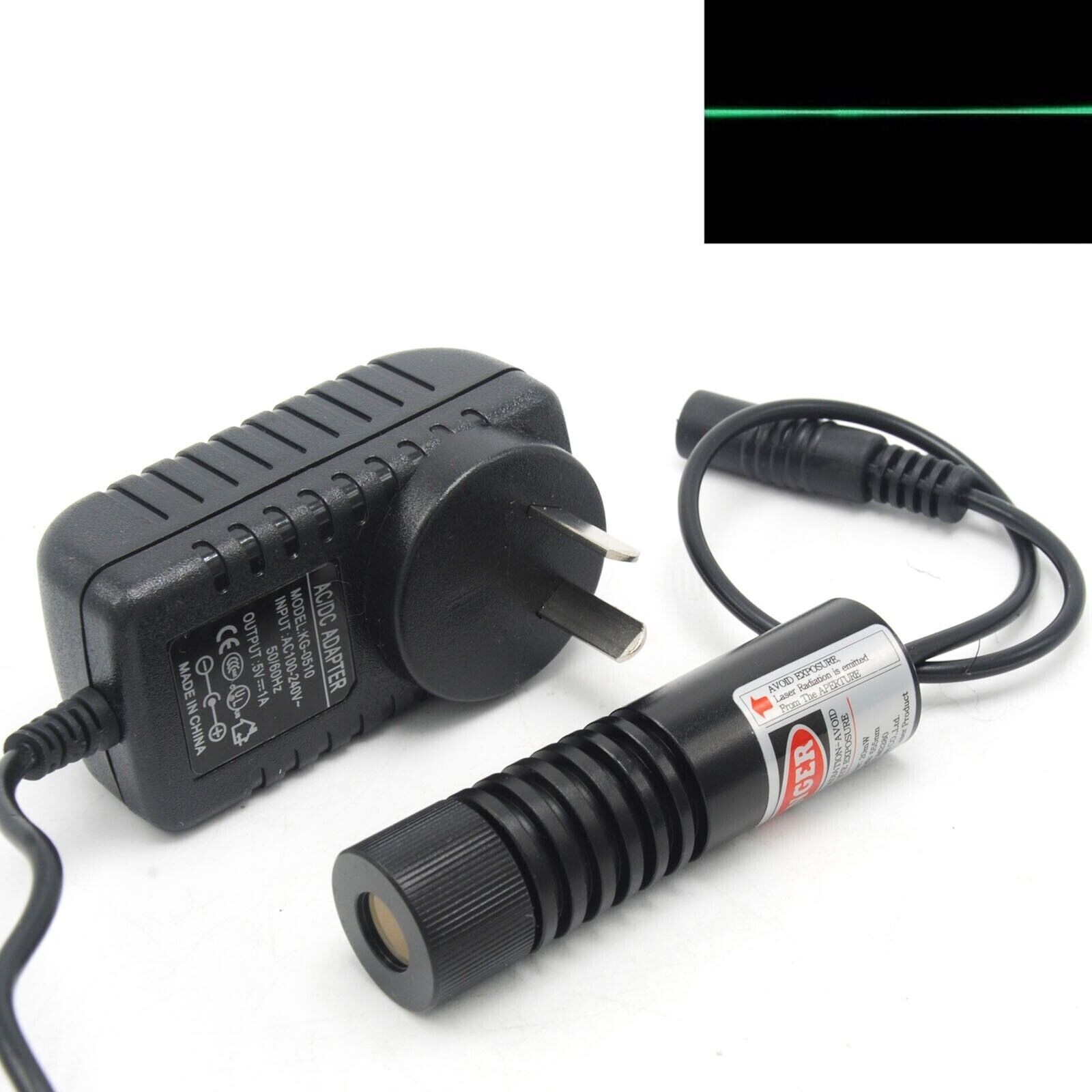 Generator 520nm 30mW Green Focusable Line Laser Diode Module 5V Adapter