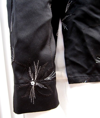 FRENCH LAUNDRY LONG SLEEVE EMBROIDERED BLOUSE SIZE S SMALL BLACK FLORAL 027 - Imagen 4 de 9