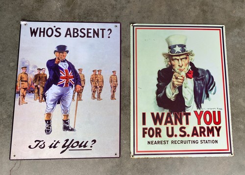 I Want You For The US Army And Who s Absent Is It You Metal Signs EBay