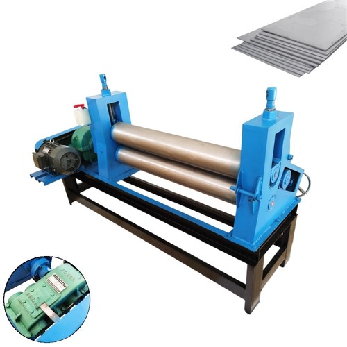Vertical Three-Roll Metal Plate Rolling Machine Metal Sheet Bender Roller 220V