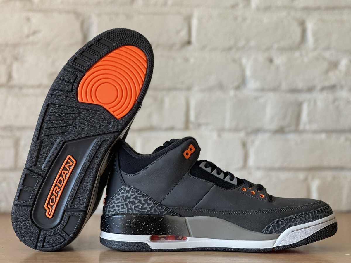 Nike Air Jordan 3 Retro Fear Pack Grey Orange Shoes CT8532-080 Men