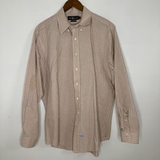 Ralph Lauren Shirt Mens 17 35 Pink Striped Button Down Long Sleeve Dress