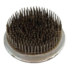 Vintage Round Metal Spike Flower Floral Frog 3 Inch Rustic Decor