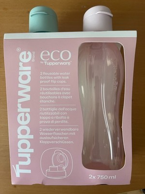 Tupperware Eco Bottle, 2er Set, jeweils 750 ml, auslaufsicherer Klappverschluss