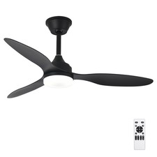 Quiet DC Motor 42" Pendant Ceiling Fan with Light Dimmable Black Remote