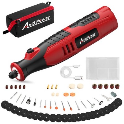 AVID POWER Cordless Rotary Tool 2.0 Ah 8V Rechargeable Rotary Tool, 4 Front L...