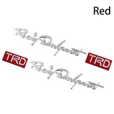 TRD sticker set of 2 plated silver/red Toyota