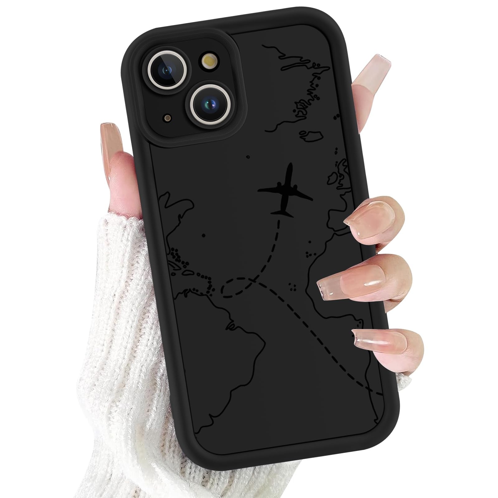 Coque iPhone 14 aesthetic avion, étui mignon antichoc pour les voyages