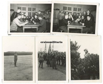 5x Orig. Foto Kriegsmarine 4.E.M.A.A in Lager CUXHAVEN Vereidigung Offizier 1941