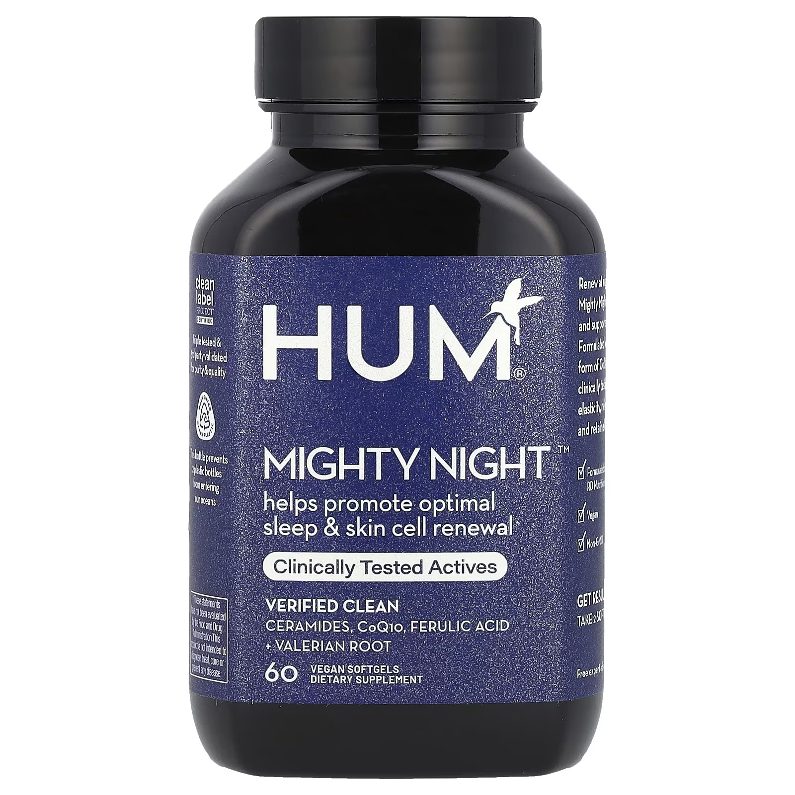 2 X HUM Nutrition, Mighty Night�, Ceramides, CoQ10, Ferulic Acid + V-Worldwide