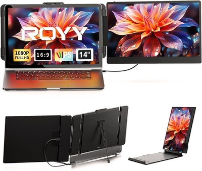Laptop Screen Extender - 14'' FHD 1080P IPS Portable Computer Monitor for Lapt...