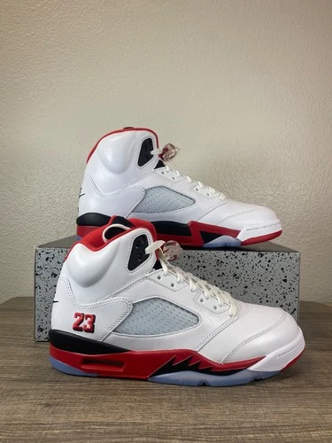 Size 10- Men’s Nike Air Jordan 5 Retro 'Fire Red Black Tongue' Style HQ7978-101