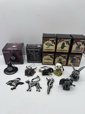 Huge Gothic Halloween Ornament Lot HorrorNaments Gargoyle Clown Witch Nemesis