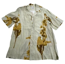 Paul Smith Floral Print Regular Fit Woven Shirt in Cream