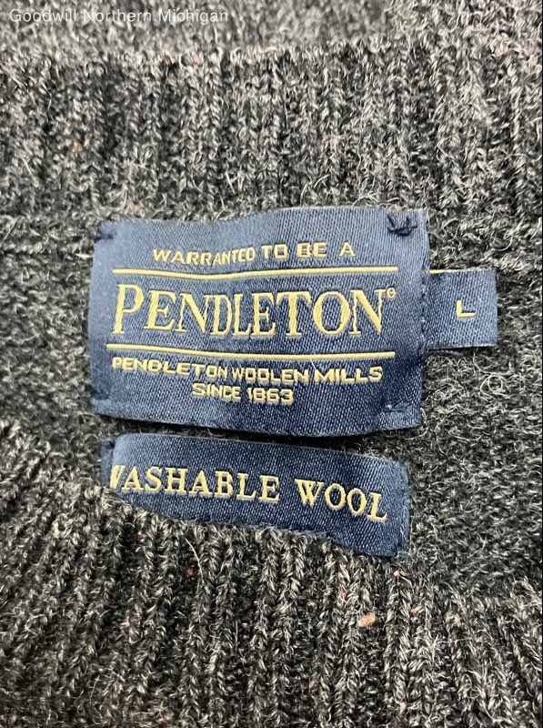 Men's PENDLETON Charcoal Grey Pullover Sweater - … - image 7