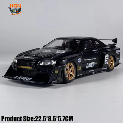1:24 Nissan Skyline GTR R34 BNR34 Liberty Walk Lb - Super Silhouette Widebody Modi