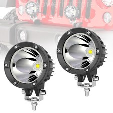 2x 4 80w Round Led Offroad Driving Spot Lights Work Pods Headlights 4wd Ute Atv