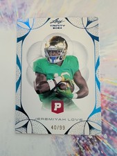 2024 Leaf Trinity Blue Foil /99 - Jeremiyah Love 54
