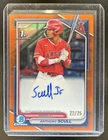 2024 Bowman Anthony Scull Chrome Auto Orange Refractor 1st Prospect #/25 Angels