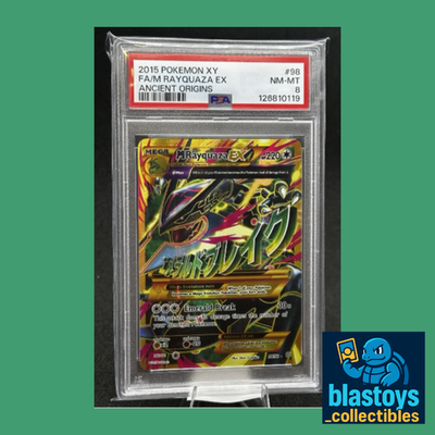 ray.m 2015 POKEMON XY ANCIENT ORIGINS #98 FULL ART/M RAYQUAZA EX PSA 8