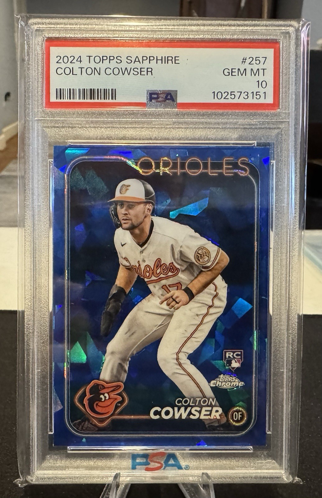 2024 Topps Chrome Sapphire- #257 Colton Cowser (RC) PSA 10 Orioles