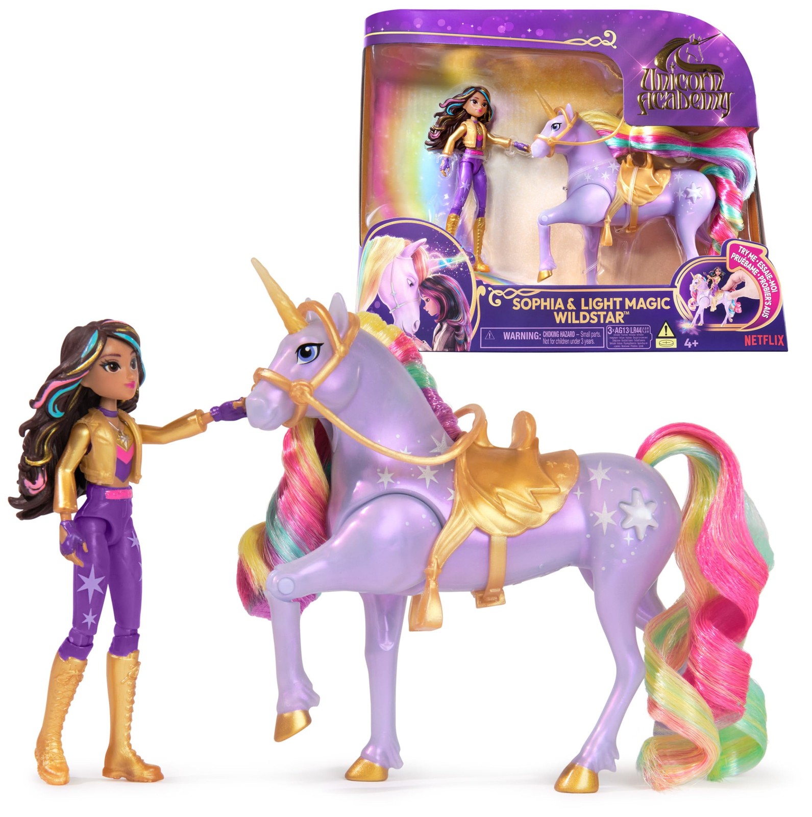 Unicorn Academy, Sophia & Light Magic Wildstar with Rainbow One Size, Purple