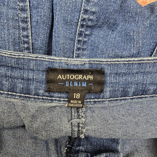 Autograph Size 18 Blue Denim Skirt MIDI Stretch Zip Fly 41" Waist - Picture 8 of 9