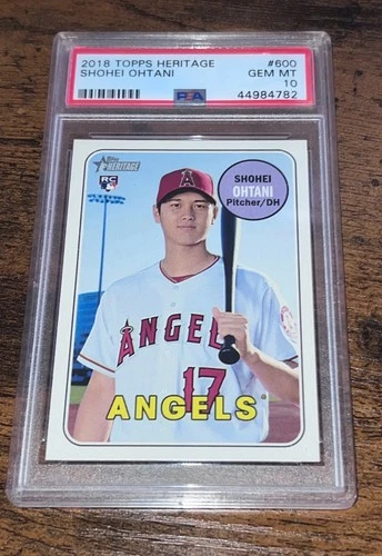 2018 Topps Heritage Shohei Ohtani RC #600 PSA 10 GEM MINT Rookie Gem MT