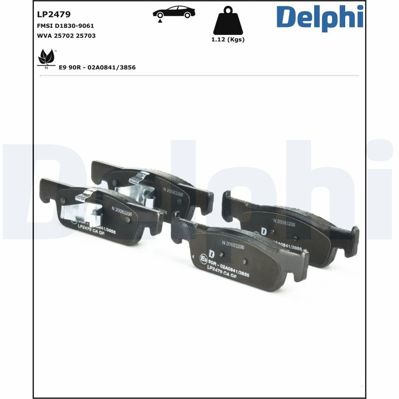 Plaquettes de frein DELPHI LP2479 contre les sifflements sur Dacia Sandero