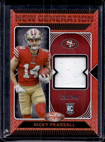 Carte Ricky Pearsall – RPA /49 – 2024 Panini Certified – Rookie Patch Auto – 49ers