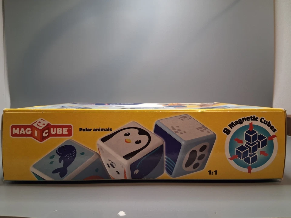 Geomag Magicube 8 Piece Magnetic Cube STEM Polar Animals Building Block Set - Image 3 of 3