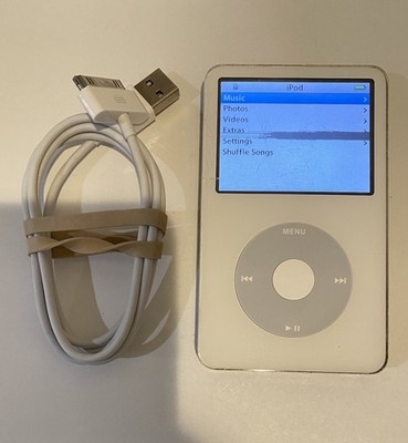 Apple iPod Classic 5th Generation White (30GB) (LINES ON LCD, WORKS GREAT)
