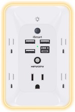 Outlet Extender with Night Light, Multi Plug Outlet, USB Wall Charger Surge Pro