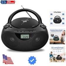 Portable CD Player Bluetooth Boombox with AM/FM Radio, USB, AUX-in, Headphone...