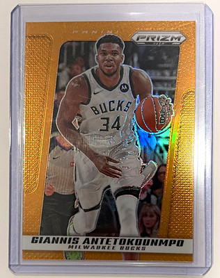 Panini 24-25 Prizm Deca Giannis Antetokounmpo Orange Prizm #124 /49 Bucks