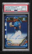 2019 Bowman Chrome Prospects Blue Refractor Gregory Guerrero PSA 10 Auto c7y