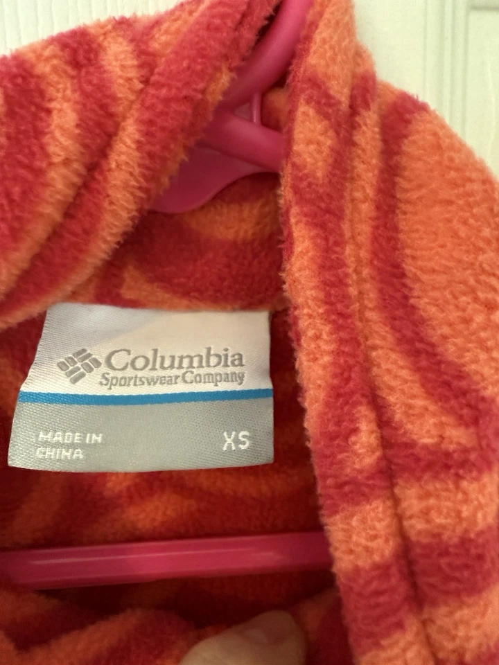 Chaqueta polar Columbia Kids cremallera completa roja estampada talla XS Foto 3 de 4
